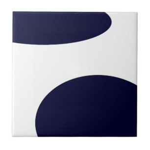 Abstrakt Art Dark Royal Blue White Fliese