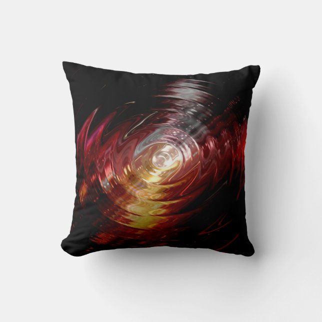Abstrakt Art Dark Wave Swirl Light Kissen (Vorderseite)