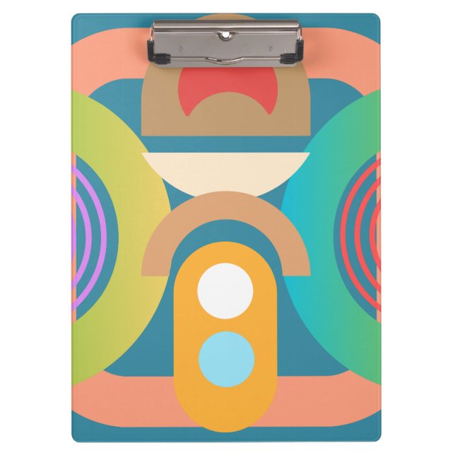 Abstrakt Art Deco Moderne Farben Klemmbrett (Vorderseite)