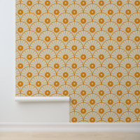 Abstrakt Art Deco Orange Sun on White