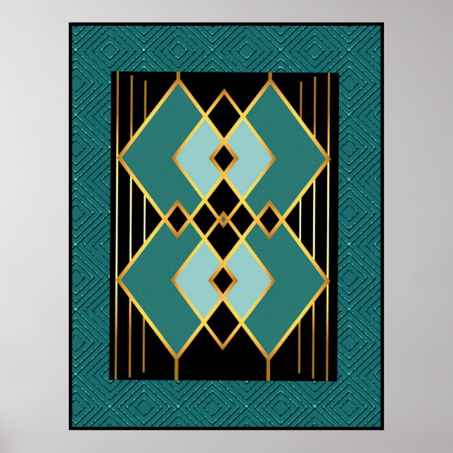 Abstrakt Art Deco Stil Poster (Vorne)