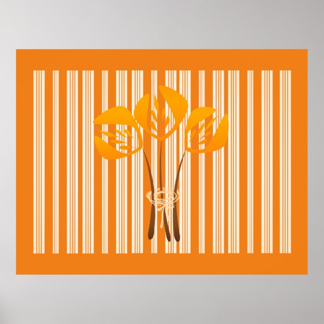 Abstrakt Art Deco Stil Tulips Bouquet Poster (Vorne)