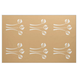 Abstrakt Art Deco White Sand Camel Floral Muster Stoff