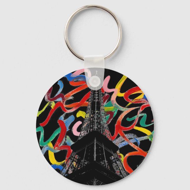 Abstrakt Art-Eiffel Tower Schlüsselanhänger (Vorderseite)