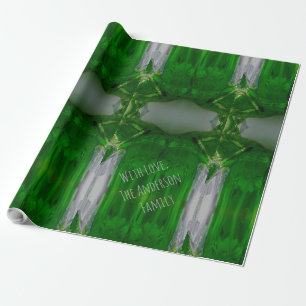 Abstrakt Art Emerald Green Gray Elegante Geschenkpapier