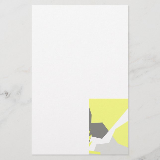 Abstrakt Art Energy Yellow Gray Briefpapier (Vorderseite)