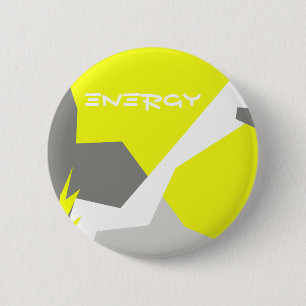 Abstrakt Art Energy Yellow Gray Button
