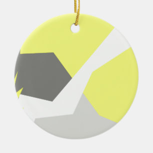 Abstrakt Art Energy Yellow Gray Keramik Ornament