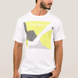Abstrakt Art Energy Yellow Gray T-Shirt