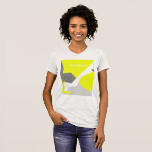 Abstrakt Art Energy Yellow Gray T-Shirt