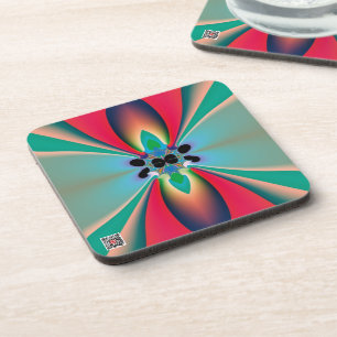 Abstrakt Art Funky Blume Getränkeuntersetzer
