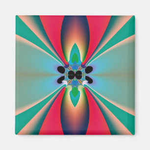 Abstrakt Art Funky Blume Magnet