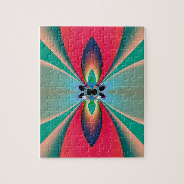 Abstrakt Art Funky Blume Puzzle (Vertikal)