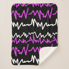 Abstrakt Art Funky Colorful ZigZags Throw Blanket Sherpadecke