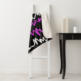 Abstrakt Art Funky Colorful ZigZags Throw Blanket Sherpadecke