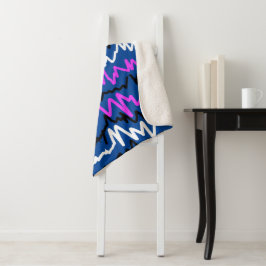Abstrakt Art Funky Colorful ZigZags Throw Blanket Sherpadecke