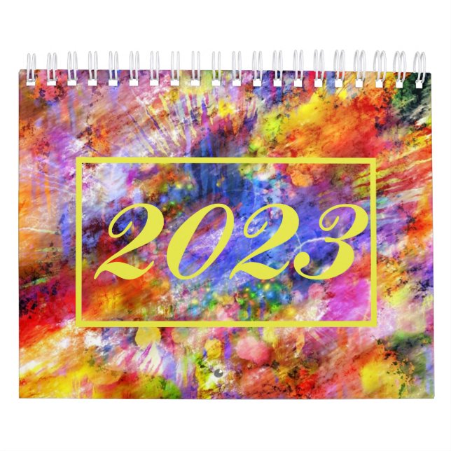 Abstrakt Art Gold Red Blue Cool 2023 Kalender (Titelbild)