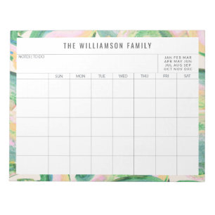 Abstrakt Art Green Family Planer Kalender Notizblock