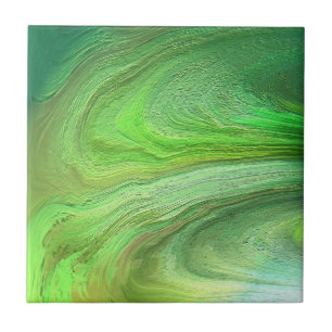 Abstrakt Art Green Metallic Paint Fliese