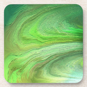 Abstrakt Art Green Metallic Paint Untersetzer