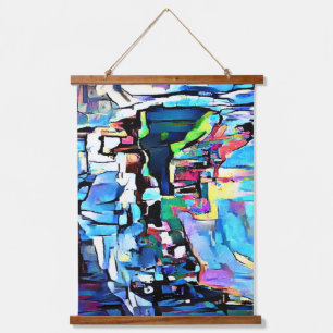 Abstrakt Art Hanging Tapestry Wandteppich Mit Holzrahmen