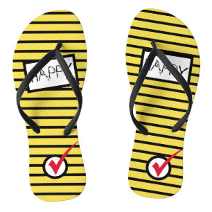 Abstrakt Art Happy Karo Tick Bee Flip Flops