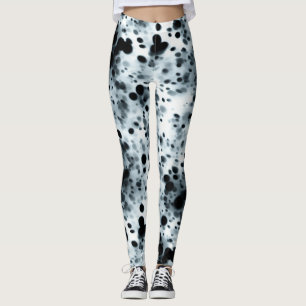 Abstrakt Art Inky Blue Polka Dot Storm Leggings