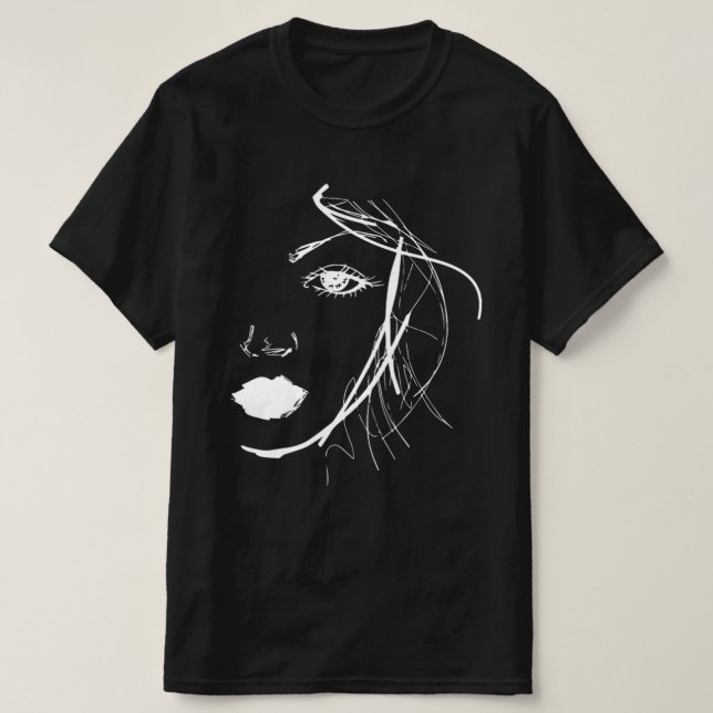 Abstrakt Art Lady Woman Face - Geschenk Idee T-Shirt (Design vorne)