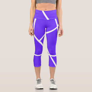 Abstrakt Art Lavender Blauer Weißer Minimalismus Capri Leggings