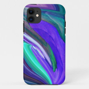 Abstrakt Art Lila N Aquamarin Leaf iPhone 5 Fall Case-Mate iPhone Hülle