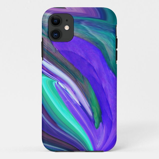 Abstrakt Art Lila N Aquamarin Leaf iPhone 5 Fall Case-Mate iPhone Hülle (Rückseite)