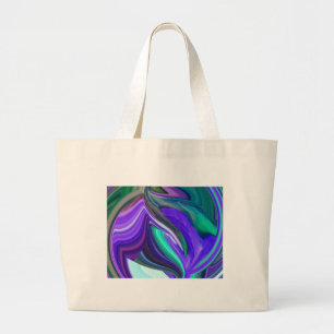 Abstrakt Art Lila N Aquamarin Leaf Jumbo Stoffbeutel
