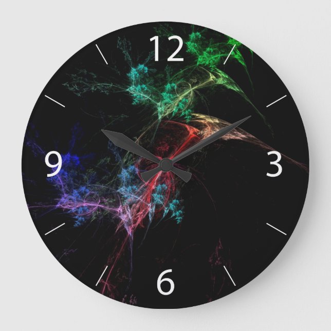Abstrakt Art Magic Lights Große Wanduhr (Vorderseite)