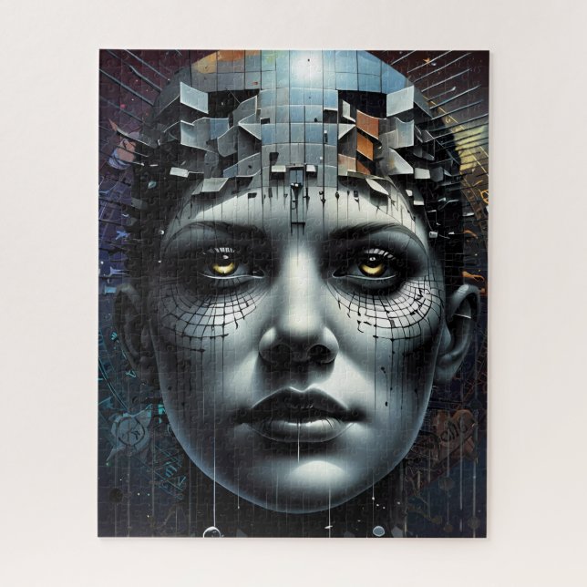 Abstrakt Art Matrix Girl-Puzzle Puzzle (Vertikal)