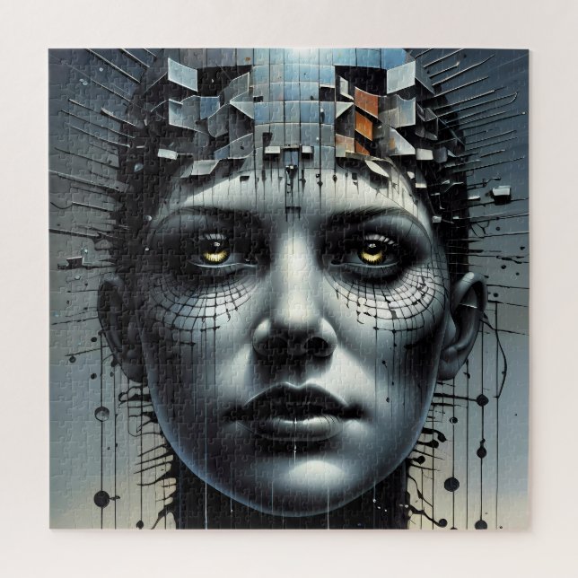 Abstrakt Art Matrix Girl-Puzzle Puzzle (Vertikal)
