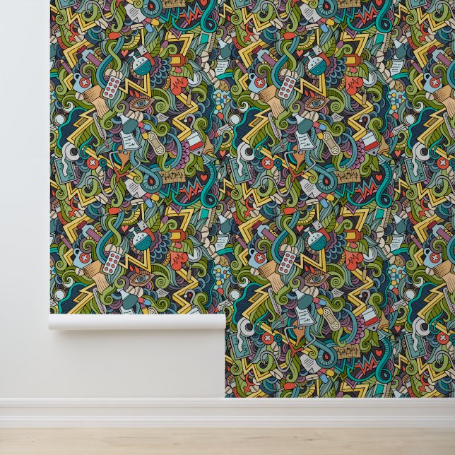 Abstrakt Art Medical Icon Muster Tapete (Anwendung)