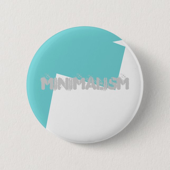 Abstrakt Art Minimalismus Blaues Weiß Button (Vorderseite)