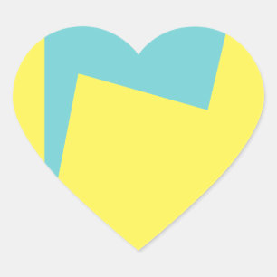 Abstrakt Art Minimalismus Blaues Weiß Herz-Aufkleber