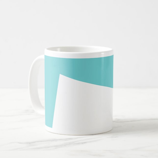 Abstrakt Art Minimalismus Blaues Weiß Kaffeetasse (Vorderseite Links)