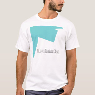 Abstrakt Art Minimalismus Blaues Weiß T-Shirt