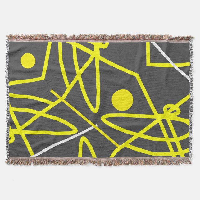 Abstrakt Art Minimalismus Graugelber Dot Blanket Decke (Vorderseite)
