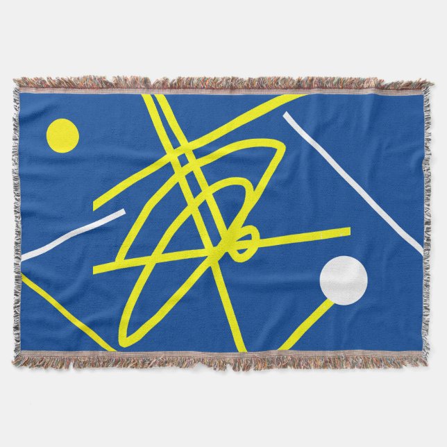 Abstrakt Art Minimalismus Graugelber Dot Blanket Decke (Vorderseite)