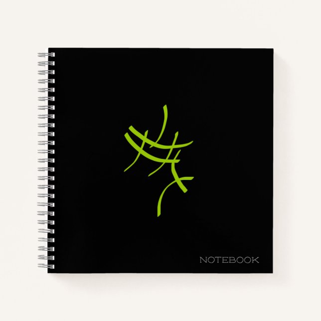 Abstrakt Art Minimalistic Green Black Notebook Notizbuch (Vorderseite)