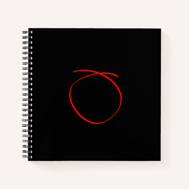 Abstrakt Art Minimalistic Red Black Notebook Notizbuch (Vorderseite)