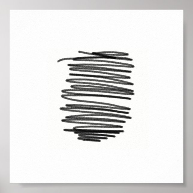 Abstrakt Art Minimalistisches Grauweißes Poster (Vorne)