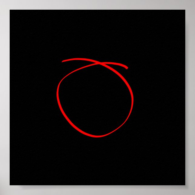 Abstrakt Art Minimalistisches Red Black Poster (Vorne)
