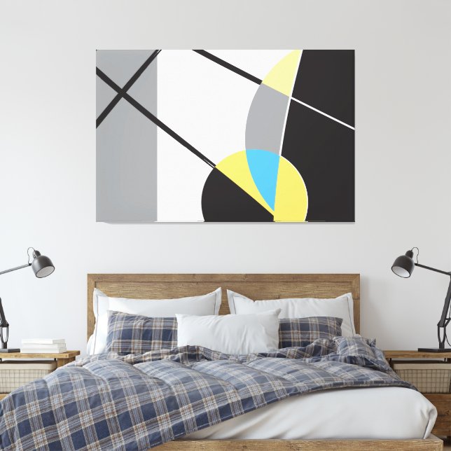 Abstrakt Art Modern Formen gelb Leinwanddruck (Insitu (Schlafzimmer))