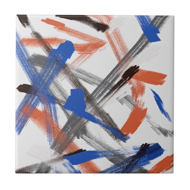 Abstrakt Art Paint Brushes Positive Vibes Fliese (Vorderseite)