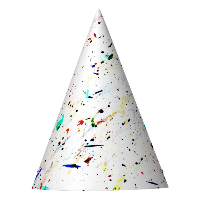 Abstrakt Art Paint Splashes Spotty Partyhütchen (Vorderseite)