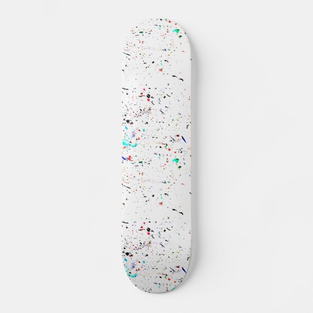 Abstrakt Art Paint Splashes Spotty Skateboard (Vorderseite)